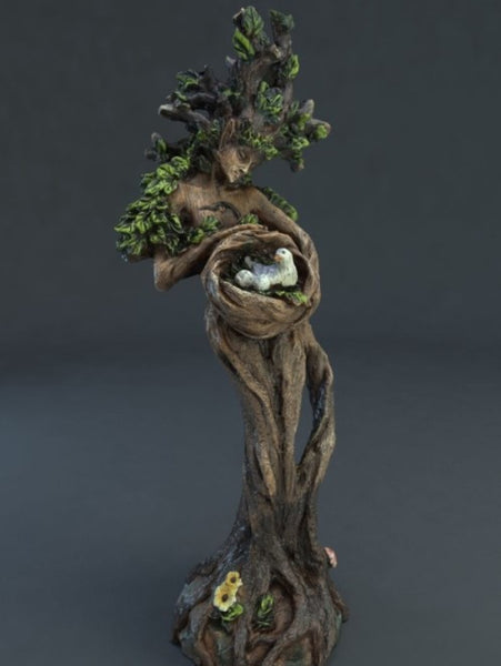 Forest Goddess Tree Sculpture — Handcrafted Resin Garden Statue