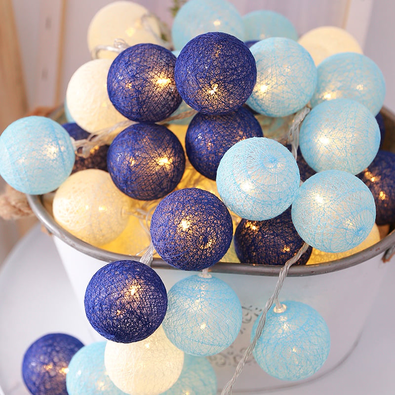 LED Cotton Ball String Lights — Fairy Lantern Bedroom Decor