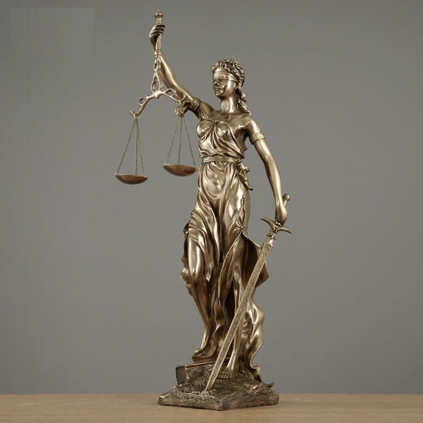 Justice Goddess Gold Sculpture — Luxury European Home Decor